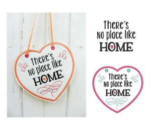 Stickdatei - ITH Türschild No place like home